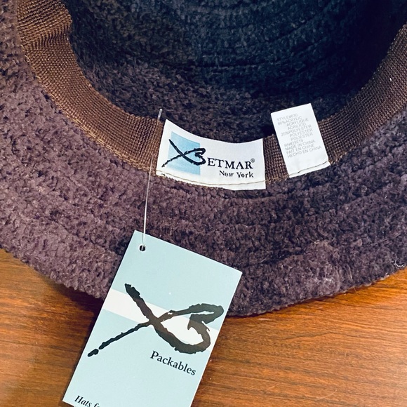 Slate Gray Black Chenille Bling Bucket Hat by Betmar - Picture 7 of 11